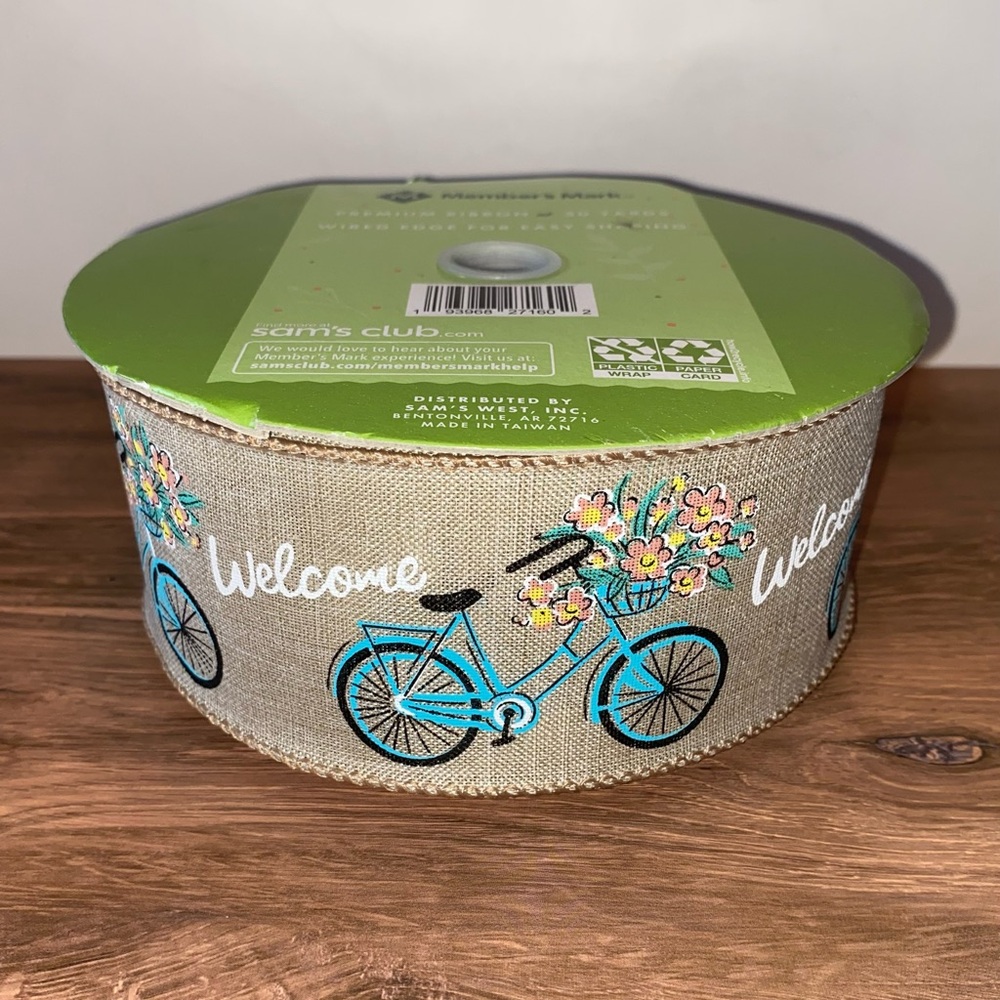🚲 3/$15 Members Mark Blue Bicycle Welcome Ribbon